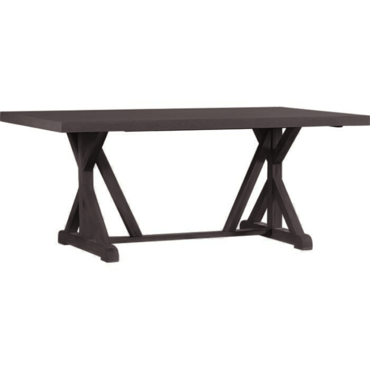 Mesa de comedor Polonia en tono chocolate oscuro — base doble X en lenga maciza a medida — Greenwoods Chile